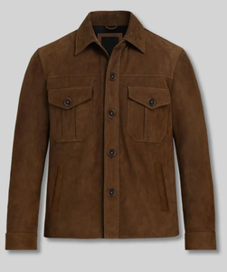 แจ็กเก็ตหนังแกะสไตล์วินเทจสำหรับผู้ชายกันน้ำใส่กลับด้านได้ใส่สบาย - Product Image 5