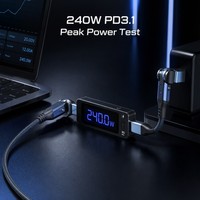 Kabel Pengisian Cepat USB C ke USB C 240W PD3.1, Kabel Data 480Mbps Berbahan Nilon Kepang, Berbagai Ukuran OEM