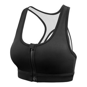 Soutien-gorge de sport côtelé taille haute pour femmes ensembles de fitness à séchage rapide vêtements de yoga respirants Style dos croisé Spandex grande taille lavé - Product Image 1