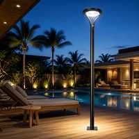 Lanterne de jardin LED avec batterie LiFePO4 de qualité supérieure, panneau monocristallin pour aménagements extérieurs