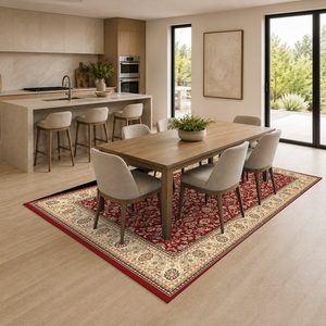 <b>RUGS</b> DEPOT LXDP-0467 Wholesale Red <b>Burgundy</b> Ethnic Kilim Digital Printed Machine Washable Chenille Area <b>Rug</b> Non Slip - Product Image 4