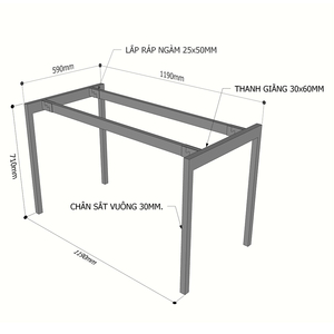 Estructura de Acero de Diseño Minimalista para Mesa de Comedor de 120x60cm, Sistema de Patas de Muebles Acrílicas Slean HCSL004 - Product Image 4