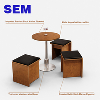 Fabricant de meubles de restaurant SEM, mobilier contemporain en bois pour café, table et chaises pour glacier, café, etc.