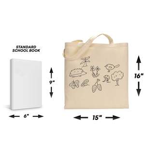 Sac fourre-tout noir de niveau avancé pour enfants, en coton, pour colorier et peindre - Product Image 1