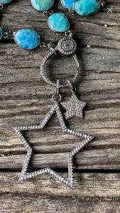 Twinkle Star Pave Diamond Pendentif en argent sterling 925 Taille 40x40MM - Product Image 3