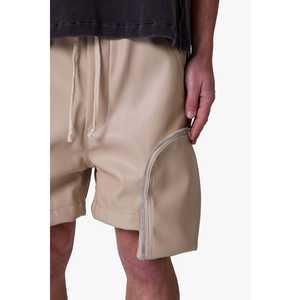 Pantalones Cortos Deportivos de Cuero Tan con Bolsillos GEO - Product Image 3