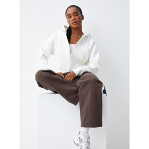 Sudadera con Capucha y Cremallera para Invierno/Otoño, Estilo Urbano, con Forro Polar Suave, 100% Algodón, Logotipo Frontal, Capucha con Capucha, Impresión Personalizada, Tinte Liso - Product Image 1