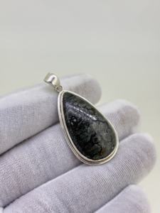 Colgante de Pirita de Plata de Ley Hecho a Mano, Cabujones en Forma de Pera, Amuleto Vintage, Joyería de Boda, Regalo para el Día de la Madre - Product Image 4