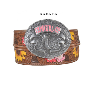 New Arrival Genuine Leather Western Hand <b>Tooled</b> and Hand Painted Sunflower <b>Belts</b> Real Handmade <b>Tooled</b> Leather Women Waist <b>Belts</b> - Product Image 1