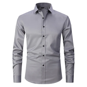 Camisa de algodón blanca para hombre al por mayor con botón de logotipo personalizado vestido clásico estilo formal XL tamaño de negocios informal de manga larga - Product Image 2