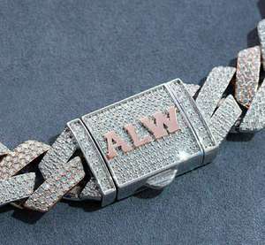 18 mm Iced Out Round Cut Moissanite Diamond Cuban Link Chain Cadeau de mariage pour hommes Bijoux de mode en argent sterling 925 - Product Image 3