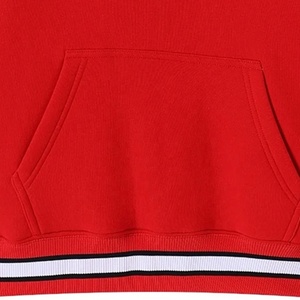 <b>Red</b> White Regular Sleeve Lined Fleece Pullover O-Neck Pocket Knitted Casual Unisex Winter Wear Anti-Pilling Breathable - Product Image 3