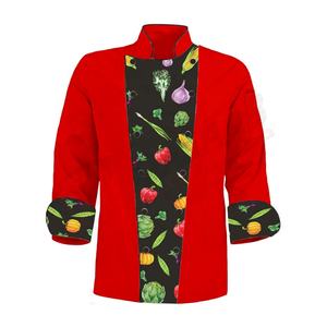 Uniformes de cocina con dibujos de verduras para mujer, abrigo de Chef, kichen - Product Image 1