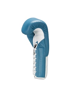 Guantes de Boxeo MMA Training Fly Azules y Blancos, Cuero Genuino, Cierre con Cordones, Correa de Muñeca Ajustable, Transpirables - Product Image 3