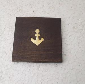 Posavasos de madera de último diseño con posavasos de taza de té grabado de alambre de latón para vajilla hogar Hotel restaurante eventos bodas uso - Product Image 5