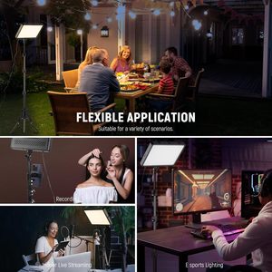Kit d'éclairage vidéo <span class=keywords><strong>LED</strong></span> NEEWER 2 Pack avec 2 supports de 59''/150cm et 2 supports pour téléphone, 850lx/0.5m Bi-couleur 2700-6500K - Product Image 2