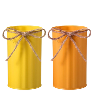 Ensemble de 2 vases galvanisés avec deux couleurs différentes pour les mariages et les centres de villégiature par un fabricant de confiance avec des tailles de 5.91 pouces - Product Image 1