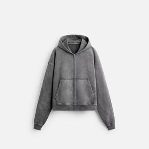 เสื้อฮู้ดผู้ชายสำหรับฤดูหนาว ผ้าฟลีซสีเงินล้วน ผลิตจากโพลีเอสเตอร์/คอตตอน เป็นมิตรกับสิ่งแวดล้อม ระบายอากาศได้ดี แห้งเร็ว ไม่เป็นขุย มีกระเป๋า - Product Image 1