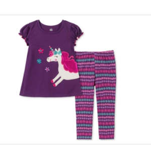 Set da 2 pezzi Kids Headquarters, tunica e leggings viola con motivo a cartoni animati per bambine, taglia 3T - Product Image 1