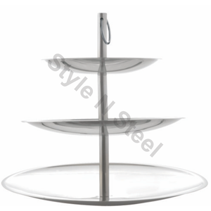 แท่นวางเค้กสแตนเลส3ชั้นขนาดใหญ่สำหรับห้องนั่งเล่นที่วางกาแฟและถาดใส่ลูกกวาดอุปกรณ์ทำเค้กแบบพรีเมี่ยม - Product Image 1