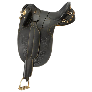 Selle d'équitation australienne de qualité supérieure en cuir noir avec arbre en bois |   Exportateur de selles western traditionnelles - Product Image 1