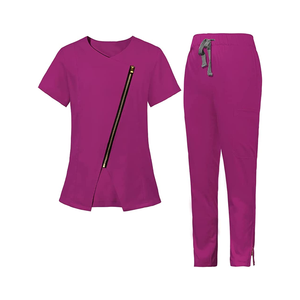 High Quality 2024 <b>Scrub</b> Sets Pattern Medical <b>Scrub</b> Uniforms Women's Custom <b>Plus</b> <b>Size</b> Nurse Hospital Uniforms Knitted Fabric - Product Image 2