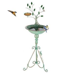 Baño para Pájaros de Hierro Artificial con Diseño de Girasol, Ecológico, Moderno y de Lujo para Decoración de Jardín Exterior, Diseño Independiente - Product Image 6