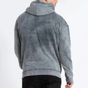 INDEX <b>Men's</b> Hooded Sweatshirt Solid Gray 100% Cotton French Terry Casual Autumn Wear Breathable Regular Fit - Product Image 3