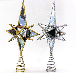 Décoration de sommet d'arbre de Noël en forme d'étoile, ornement de vacances pour Noël et le Nouvel An - Product Image 3