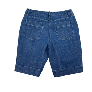Nouveauté Short en jean taille moyenne pour femmes, longueur genou, style droit, shorts d'été 100% coton de haute qualité - Product Image 2