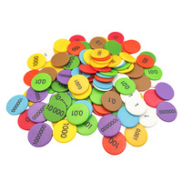 PLOMA 300 Discos de Matemáticas de Plástico No Tóxico de 1 Pulgada, Contadores de Valor Posicional, 10 Colores, 10 Valores, Edades 5-13, Unisex, Personalizables