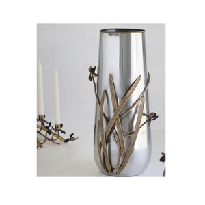 Florero de maceta de color plateado de aluminio con jarrón de forma redonda de calidad Superior para decoración de sala de estar del hogar - Product Image 4