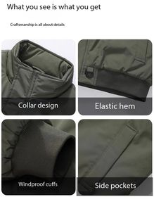 Chaqueta de Invierno para Hombre, Chaqueta Acolchada, Gruesa y Cálida, Ropa de Trabajo, Cuello de Piloto, Chaqueta con Cremallera, Precio de Fábrica en Bangladesh y China - Product Image 6