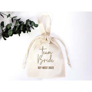 Custom Wedding Recovery & <b>Survival</b> <b>Kit</b> Pouches Team Bride Favor Bags 6x8 Inch Cotton Bags - Product Image 1