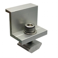 EuroHa ESA - Serre-câbles de fixation solaire en aluminium anodisé argenté pour panneaux intermédiaires/diaux, 30-45 mm, garantie 10 ans, résistance au vent 60 m/s, charge de neige 1,4 KN/m²