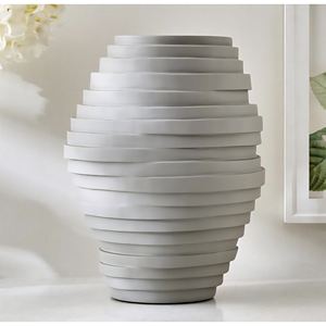 Vase de sol en polyrésine gris Romo Est Noel, artisanat, 23x34,5 cm, design moderne vintage shabby chic - Product Image 1