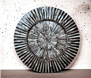 Assiette de présentation de luxe en nacre élégante avec incrustation de perles Plateau de service à dessert de taille personnalisée pour la décoration intérieure et les cadeaux arabes - Product Image 1