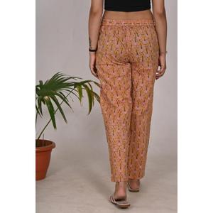 Pyjama en coton à imprimé bloc pour femmes Pantalon de nuit à imprimé floral avec taille élastique Pantalon de nuit doux et léger - Product Image 5