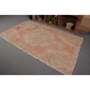 Alfombra turca Vintage de 4,5x7,5 pies, Beige, rosa, área grande, lana, látex, Tabriz, Patchwork para adolescentes, alfombra rectangular para habitación de pasillo - Product Image 3