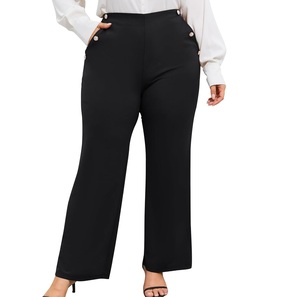 2025 haut tendance femmes survêtement robe pantalon plat Oxford tissu taille haute respirant élégant plaine bas quantité minimale de commande Service nouveauté - Product Image 6