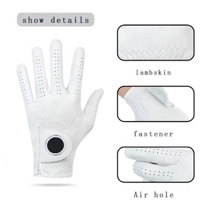 Gants de golf en cuir de mouton multicolores, lavables, doux et respirants pour hommes, logo personnalisé de haute qualité - Product Image 6