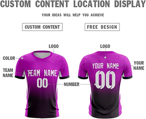 OEM Customized Soccer Jersey Set Uniform 100% Polyester Lightweight Quick Dry Breathable <b>Black</b> Yellow Red White Blue <b>T</b>-<b>Shirt</b> - Product Image 6