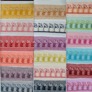 Sang trọng truyền thống phong cách Viscose sợi biên giới sarees thêu bướm <span class=keywords><strong>Net</strong></span> ren TRIM cho Bridal lehengas dân tộc Gown thiết kế - Product Image 1