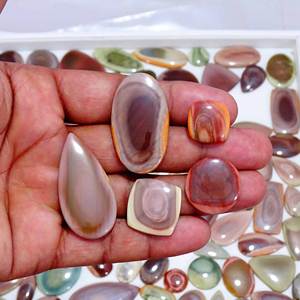 Cabochon de jaspe impérial naturel de forme et de taille mélangées Pierres précieuses de quartz en vrac pour la fabrication de bijoux - Product Image 4