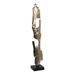 Sculpture abstraite métallique moderne sur support noir Accent décoratif pour les intérieurs de bureau à domicile - Product Image 4