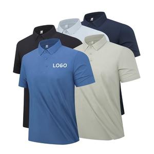 Custom Printed 100% Cotton Knit Regular Polo Shirt Slim Fit Men's Street Wear <b>Light</b> Dark Techniques Solid Pattern - Product Image 2