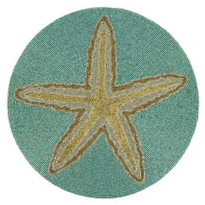 ที่รองแก้วลูกปัดสีขาวและสีฟ้า4แพ็คโดยตลาดโลกทำด้วยมือจากอินเดียรถไฟเหาะสำหรับบ้าน - Product Image 3