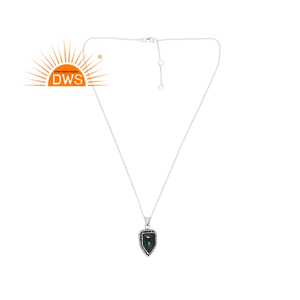 Meilleures ventes de colliers pendentifs en argent sterling avec malachite naturelle et pierres précieuses fabricant de bijoux personnalisés - Product Image 1