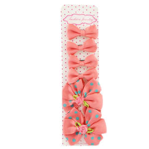 Pasadores para el pelo para niñas, 6 piezas - Melocotón - Product Image 1