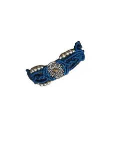 Dickes Seil-Armband Zitrine kleine Perle Makramee-Armband Messing Designer Armband-Schmuck für Sommerfest Schmuck